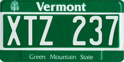 VT license plate XTZ237