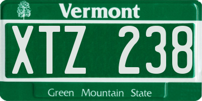 VT license plate XTZ238