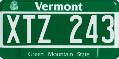 VT license plate XTZ243