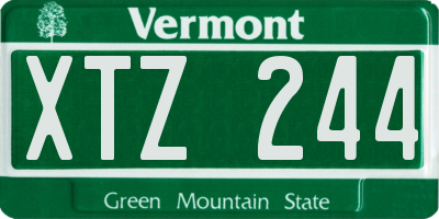 VT license plate XTZ244