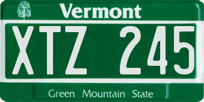 VT license plate XTZ245