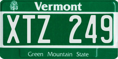 VT license plate XTZ249