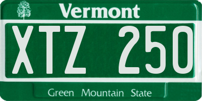 VT license plate XTZ250