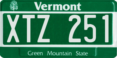 VT license plate XTZ251
