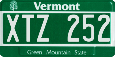 VT license plate XTZ252