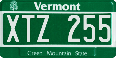 VT license plate XTZ255