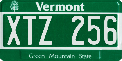 VT license plate XTZ256