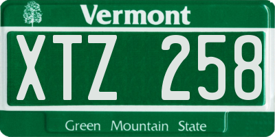 VT license plate XTZ258
