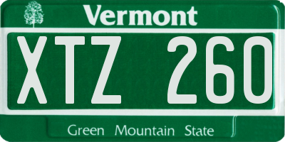 VT license plate XTZ260