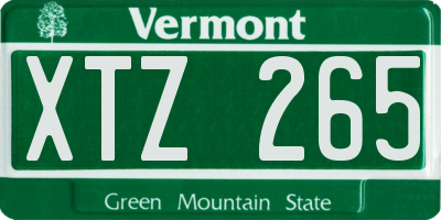 VT license plate XTZ265