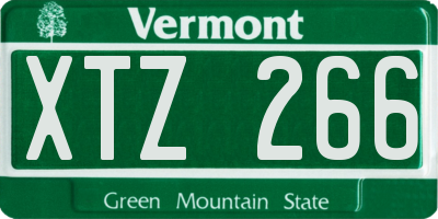 VT license plate XTZ266
