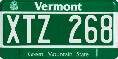 VT license plate XTZ268
