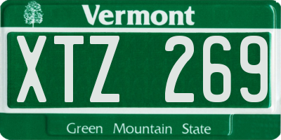 VT license plate XTZ269