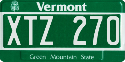 VT license plate XTZ270