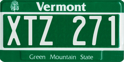 VT license plate XTZ271