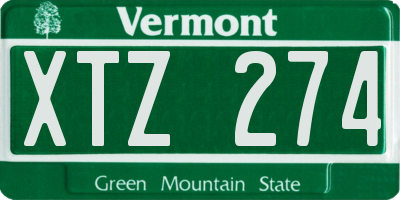 VT license plate XTZ274