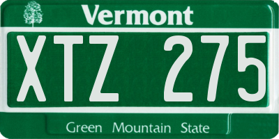 VT license plate XTZ275