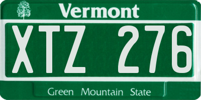 VT license plate XTZ276