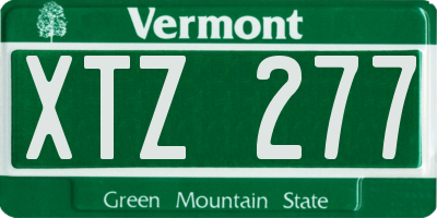 VT license plate XTZ277