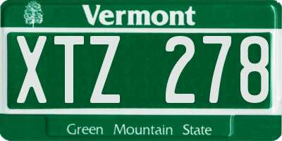 VT license plate XTZ278