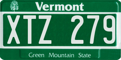 VT license plate XTZ279