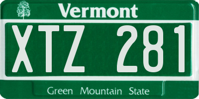 VT license plate XTZ281