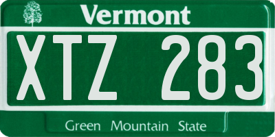 VT license plate XTZ283