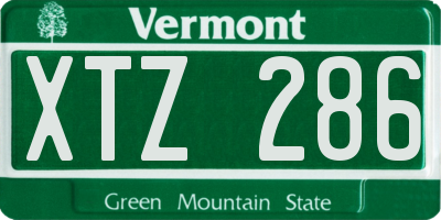 VT license plate XTZ286
