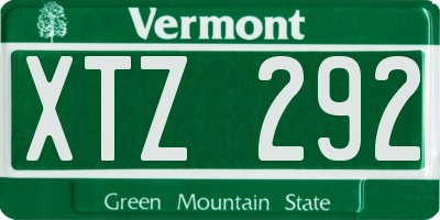VT license plate XTZ292
