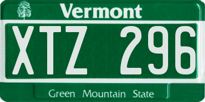VT license plate XTZ296