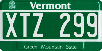 VT license plate XTZ299
