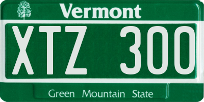 VT license plate XTZ300