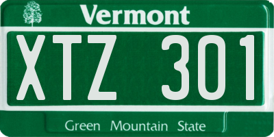 VT license plate XTZ301