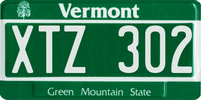 VT license plate XTZ302