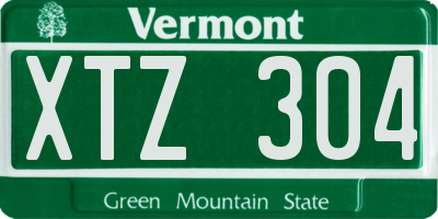 VT license plate XTZ304