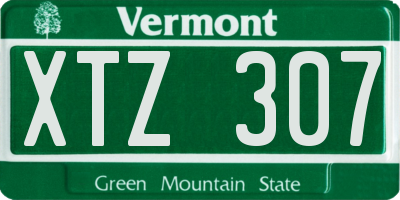 VT license plate XTZ307