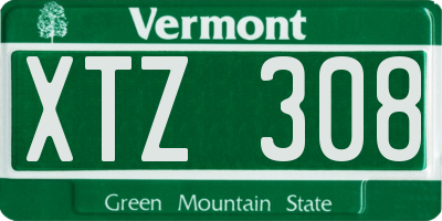 VT license plate XTZ308