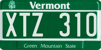 VT license plate XTZ310