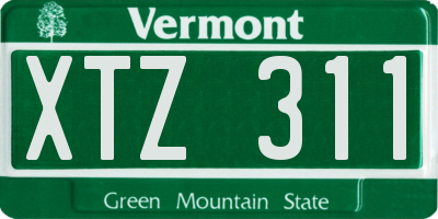VT license plate XTZ311