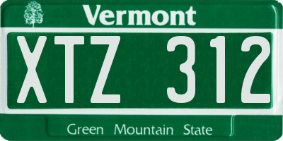 VT license plate XTZ312