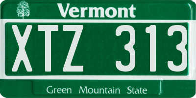 VT license plate XTZ313