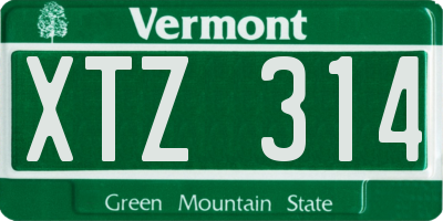 VT license plate XTZ314