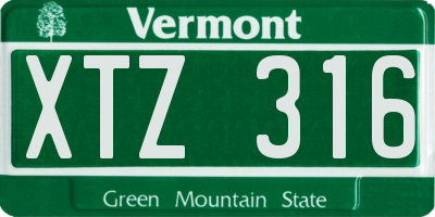 VT license plate XTZ316