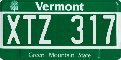 VT license plate XTZ317