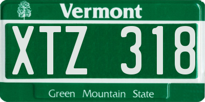 VT license plate XTZ318
