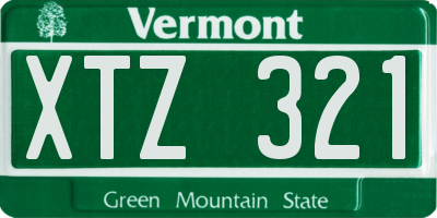 VT license plate XTZ321