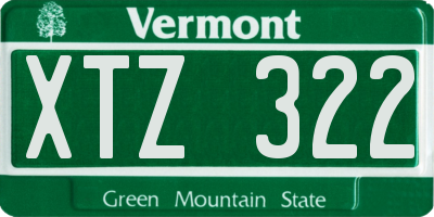 VT license plate XTZ322