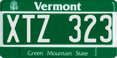 VT license plate XTZ323