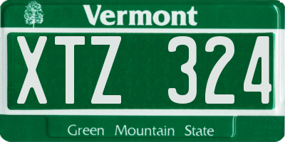 VT license plate XTZ324
