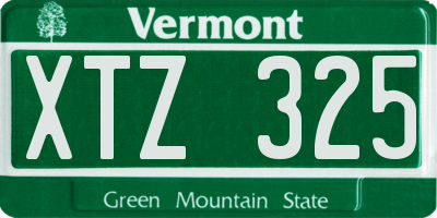 VT license plate XTZ325